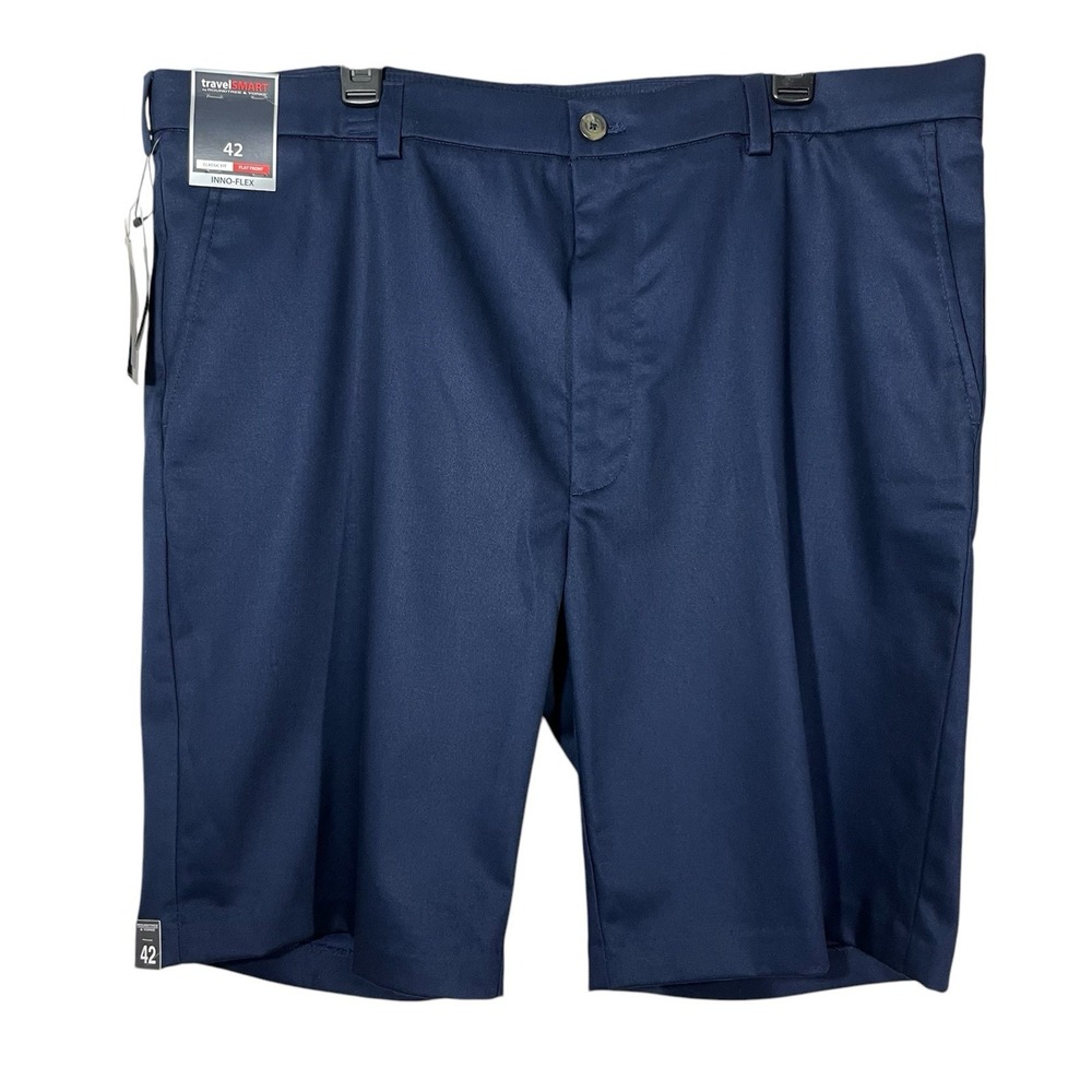 Roundtree‎ & York Navy Flat Front Shorts Tall, size 42